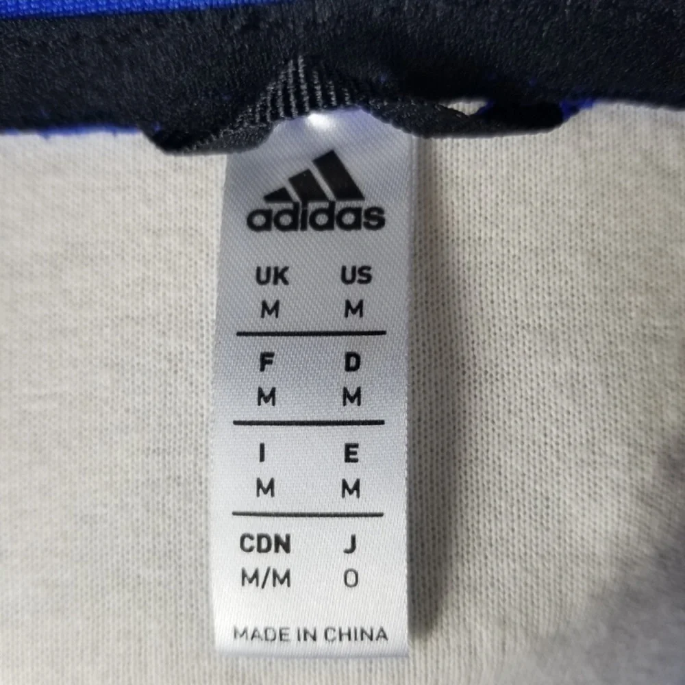 ADIDAS-  Mens Medium M  Royal Blue/White Pipe Pullover Windbreaker Quarter Zip